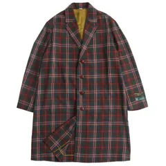 未使用品△正規品 GUCCI グッチ THE PLAY of THE ABNORMAL 604399 くるみボタン付 チェック柄 ウールチェスターコート 緑×赤系 48 伊製のサムネイル