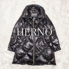 Herno ブラック ロングダウンジャケット - メルカリ