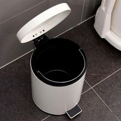 ゴミ箱 丸型ゴミ箱 5L ペダルペール 蓋付き ベージュ色 大容量 シンプル おしゃれ