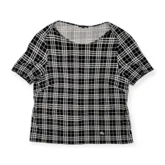 BURBERRY LONDON バーバリー ロンドン チェック柄 半袖Tシャツ カットソー F フリーサイズ/ブラック/レディース