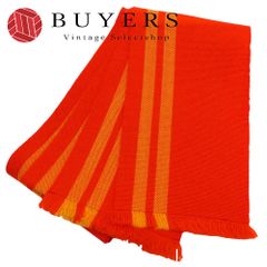 【中古】 半幅帯 ウール オレンジレッド系 黄色 二本線 和装 呉服 和服 きもの レディース 女性