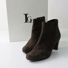 ルカグロッシ Luca Grossi スウェードレザー ヒール ショートブーツ 37(約23.5cm)濃ブラウン/ブーティー【2400014564563】のサムネイル