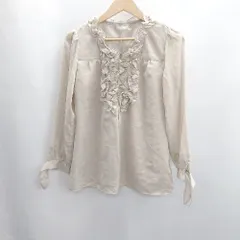 ◇ Θ Riccimie NEW YORK フリル 長袖 ブラウス プルオーバー サイズ 1 ベージュ系 レディース E  【1502030041842】