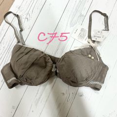 ブラウンとホワイトのブラ　（C75）T061