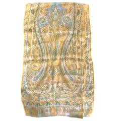 ETRO エトロ スカーフ ストール ショール アクセサリー 小物 ペイズリー柄 総柄 シースルー シルク オレンジ マルチカラー