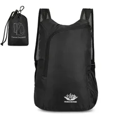 Yurika アウトドアバック 大容量リュック 折りたたみ式 登山バッグ リュックサック超軽量 防水 リュック リュック アウトドア 収納袋 男女兼用 旅行 登山 通学 通勤 キャンプ トレッキング-黑色 ブラック