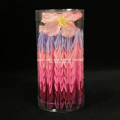 ミルフィーユ千羽鶴（完成品・ピンク系グラデーション・サクラ３輪）