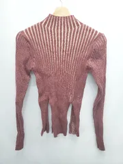 ◇ ⊇ led.tokyo レッドトウキョウ ハイネック 長袖 リブニット セーター サイズ38 バーガンディ系 レディース メンズ E  【1507160016753】