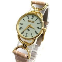 グッチ ラウンドゴールド レディース アイボリー 6000L 時計 GUCCI クォーツ 婦人 稼動品