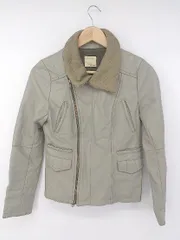 ◇ SHIPS シップス 牛革 レザー 長袖 ライダース ジャケット グレー系 レディース P  【1308010002526】