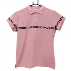 ジャックバニー 半袖ポロシャツ ピンク×黒 ロゴプリント レディース 0(S) ゴルフウェア 2023年モデル Jack Bunny