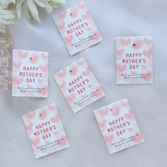 母の日タグ　ハートのカーネーション