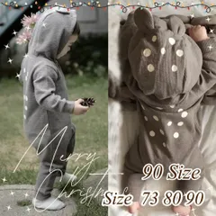 ハロウィン 子供 トナカイ ロンパース 前開き カバーオール リブ コスプレ