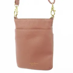 サマンサタバサプチチョイス Samantha Thavasa Petit Choice ポシェット ショルダーバッグ スマホバッグ レザー 革 ロゴ マルチケース付き ピンク /CK31