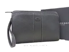 ■新品■未使用■ BURBERRY バーバリー レザー クラッチバッグ セカンドバッグ メンズ ブラック系 AT7811 のサムネイル
