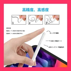 【スタッフおすすめ！】【2023新登場 タッチペン】タッチペン アップルペンシル iPad ペン 高感度 極細 Type-C急速充電 代替ペン先4個付属 iPad pencil タッチペン ipad 耐摩 ipad ペンシル 傾き感知/磁気