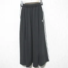 美品 adidas originals アディダスオリジナルス W SST SKIRT スリーストライプ イージー フレア ロングスカート IU4821 S ブラック レディース 古着 中古 USED