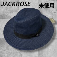 未使用 JACKROSE ジャックローズ メンズ ハット F 中折れ デニム ウエスタン 帽子 7285101-1 ブルー系 (F023)★