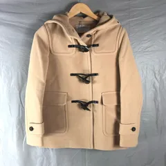 マカフィー MACPHEE ダッフルコート ウール100％ 牛革 フード ポケット ベージュ系 38サイズ 928752