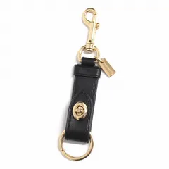 未使用 コーチ COACH "トリガー スナップ バッグ チャーム" キーリング キーホルダー アクセサリー 39865 ブラック/ゴールド メンズ レディース ユニセックスのサムネイル
