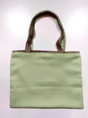 【ハンドメイド】トートバッグ 中（ライトグリーン＆カーキ）[A-064]