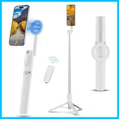 【人気商品】軽量 折りたたみ式 セルカ棒 コンパクト 7段階伸縮 磁気マグネット式 角度調整可能 Bluetoothリモコン付 スマホホルダー 片手 アルミ製 スマホ三脚 セルカ棒 三脚 自撮り棒 Magsafe用スタンド iPhone16用/15/14/13