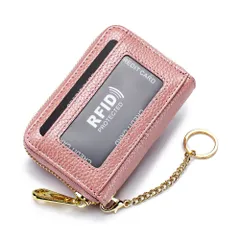 ☆ ピンク ☆ RFID 本革 カードケース キーホルダ付き ycase5001 RFID 本革 カードケース キーホルダ付き コインケース 小銭入れ カード入れ 財布 じゃばら ミニ財布 お財布 サイフ カード ウォレット お札入れ お札 名刺 レディース