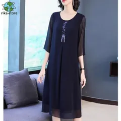 パーティードレス 結婚式 お呼ばれドレス 袖あり 五分袖 膝下丈 シアー袖 丸首 大きいサイズ 3L 4L 5L シンプル フォーマル 50代 40代 30代 ワンピースドレス xzjhmfd#