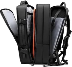 073006黒傷ありビジネスバッグ リュック バックパック リュックサック メンズ 大容量 マチ拡張 17インチ PCリュック USB充電ポート