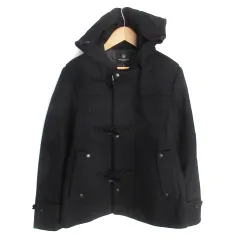 B&Y ユナイテッドアローズ BEAUTY&YOUTH ビューティー&ユース ダッフルコート フード付き ショート丈 スタンドカラー ジップアップ ウール S 紺 ネイビー /FF4のサムネイル