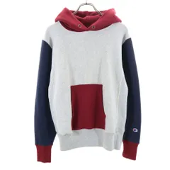 チャンピオン リバースウィーブ 青単 復刻 長袖 スウェットパーカー M グレー系 Champion プルオーバー 裏起毛 メンズ