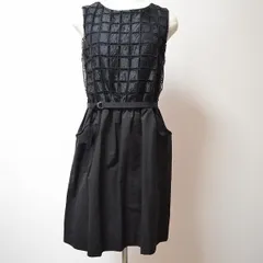 #snc  イクコ IKUKO ワンピース 2 黒 ノースリーブ 異素材 レディース [728831]