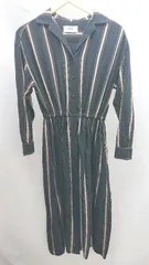 ◇ AZUL BY MOUSSY ウエストゴム フロントボタン レーヨン 長袖 ロング ワンピース サイズS ブラック レディース E  【1303290007490】