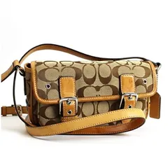 コーチ シグネチャー 6844 ショルダーバッグ 斜め掛け ベージュ ブラウン