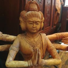 稀少 天女像 裸弁財天 現代工芸 彫刻 オブジェ 縁起物 財宝神 芸術品 