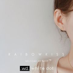 ピアス リング型 ピアス シンプル ピアス キレイなゴールド 幾何学デザイン ピアス 小さめ ピアス レディース 韓国【white dot】(ホワイトドット)