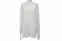 JIL SANDER PLUS ジルサンダー プラス 長袖Tシャツ 無地 KK PM ZI 0502 コットン ポリウレタン ホワイト サイズL 美品 中古 4b004531