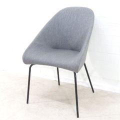 相合家具 ミーティングチェア グレー 肘無し ダイニングチェア ロビー モダン 布張り 会議椅子 セミナー 講演 EG17586 中古オフィス家具