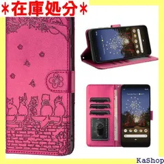 Google Pixel 3A ケース 手帳型 スマホケース グーグル ピクセル3a ケース 手帳型 人気 おしゃれ Pixel 3A 手帳型 ケース Pixel 3a 携帯カバー 可愛い ピクセル 3a 手帳ケース かわいい猫と美しい桜 ローズレッド 866