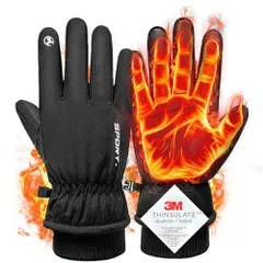 ノーマル_L 手袋 防寒 メンズ レディース バイク 自転車 グローブ 防水 裏起毛 【高機能断熱素材】冬 アウトドア 全指 スマホ対応 防風 雪 冬用 スノーボード スキー スマートフォン対応 タッチパネル対応 撥水 冬物（ノーマルL）