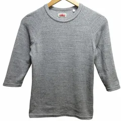 ハリウッドランチマーケット HOLLYWOOD RANCH MARKET 美品 Tシャツ カットソー Hロゴ 七分袖 コットン グレー 1 XS～S相当 ■GY01のサムネイル