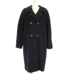 マックスマーラ MAX MARA 白タグ チェスター コート ウール カシミヤブレンド ネイビー 42