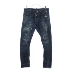 DSQUARED2 (ディースクエアード) 18AW SEXY TWIST JEAN ペイント スキニーフィット デニムパンツ ジーンズ インディゴ S71LB0503 S30342