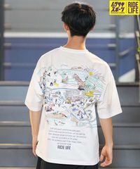 【ムラスポ公式】新品 DEAR LAUREL ディアローレル 半袖 Tシャツ ラッシュガード メンズ 水陸両用 バックプリント D24S4319 ムラサキスポーツ限定