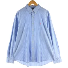 古着 ラルフローレン Ralph Lauren POLO by Ralph Lauren CUSTOM FIT 長袖 ボタンダウンストライプシャツ メンズXL相当/eaa528175