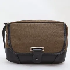 2508-57 ダンヒル クラッチバッグ セカンドバッグ dunhill キャンバス×レザー製 ブラウン