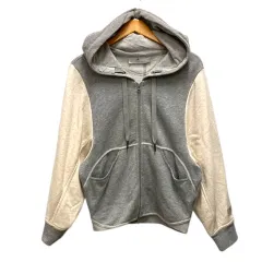 アディダス バイ ステラマッカートニー adidas by Stella McCartney パーカー フーディー ジップアップ 長袖 OT グレー 白 アイボリー