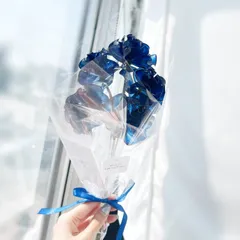 【お得なブーケ】青薔薇　5本セット　（カラー変更可）b2012