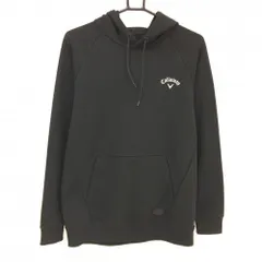 【美品】キャロウェイ パーカー 黒 ロゴ白 ポケット付  メンズ M ゴルフウェア Callaway