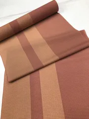 スリーシーズンコート反物 単衣コート 塵除け和装コート 絹100％ 茶オレンジ格子